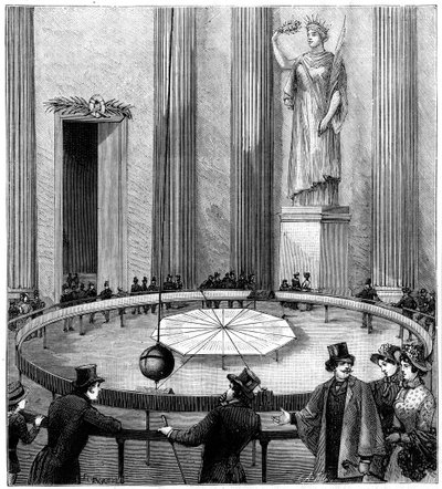 Foucault używając swojego wahadła do zademonstrowania obrotu Ziemi, Paryż, 1851 1887 autorstwa Unbekannt