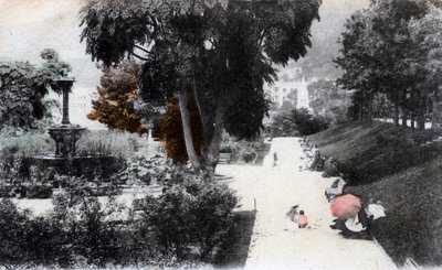 Fontanna w publicznym ogrodzie, Hongkong, XX w. autorstwa Unbekannt