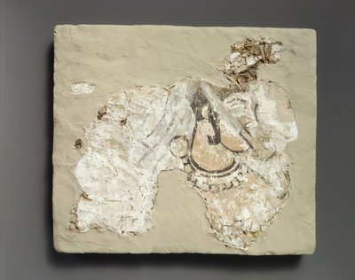 Fragment malowidła ściennego: kobieta z padamem na ustach, ca. VII wiek n.e. autorstwa Unbekannt