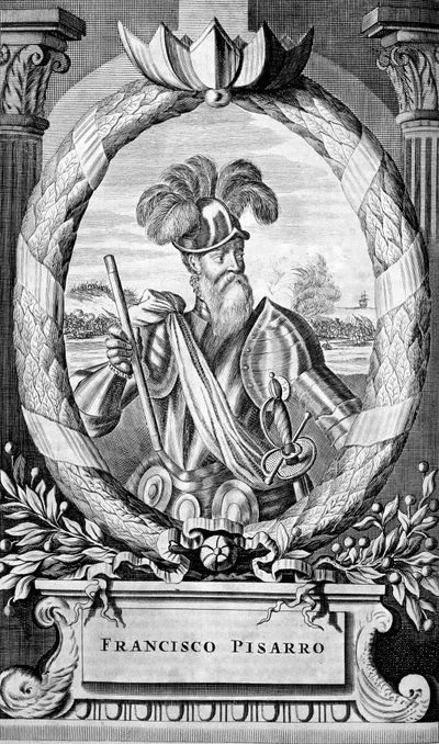 Francisco Pizarro, XV-wieczny hiszpański konkwistador, 1671 autorstwa Unbekannt