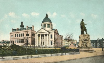 Free Library Free S Church & Wallace Statue — Aberdeen, 1900. autorstwa Unbekannt