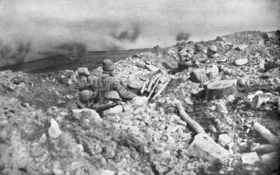 Francuski atak artyleryjski na grzbiet Eparges, niedaleko Verdun, Francja, 2 sierpnia 1915 autorstwa Unbekannt