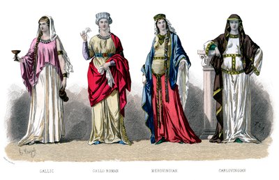 Strój francuski: galijski, Gallo Roman, Merowing, Carlovingian, 1882 r autorstwa Unbekannt