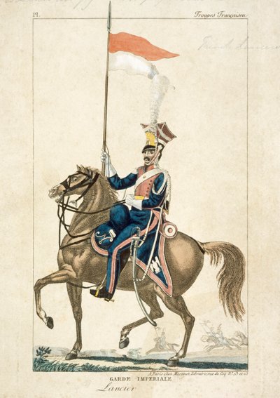 Francuski ułan gwardii cesarskiej, wojny napoleońskie, ok. 1815 r. autorstwa Unbekannt