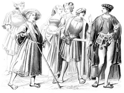 Francuscy szlachcice i kobiety, kupiec gwardii i dżentelmen, XV w. 1849 autorstwa Unbekannt