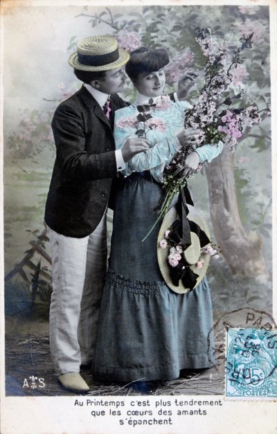 Romantyczna pocztówka francuska, ok. 1900 autorstwa Unbekannt