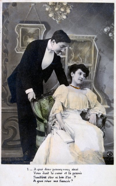 Romantyczna pocztówka francuska, ok. 1900 autorstwa Unbekannt