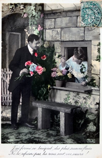 Romantyczna pocztówka francuska, ok. 1900 autorstwa Unbekannt