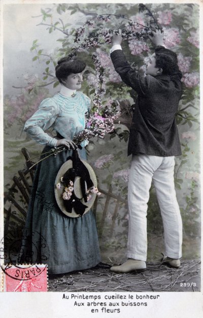 Romantyczna pocztówka francuska, ok. 1900 autorstwa Unbekannt