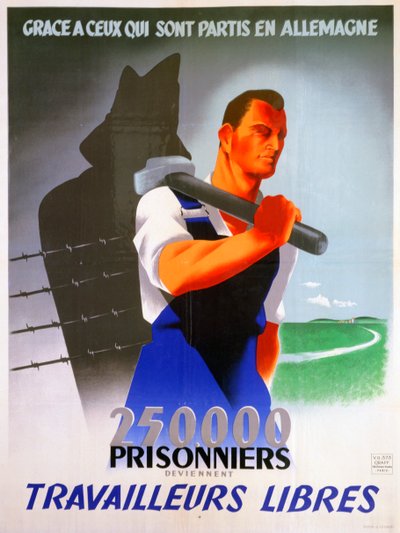 Plakat francuscy robotnicy dla Niemiec, 1943 autorstwa Unbekannt