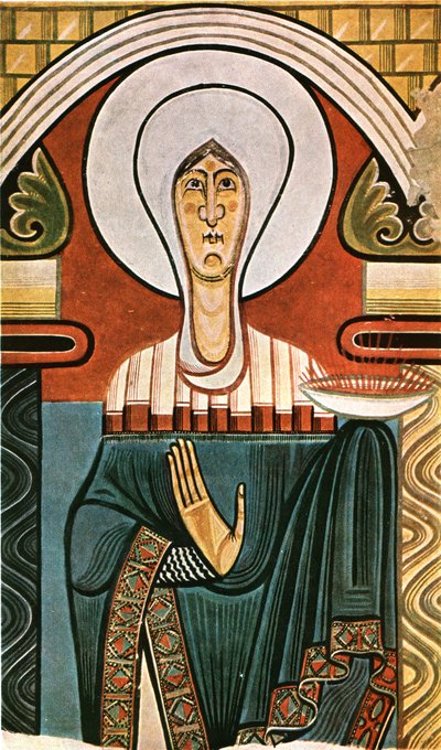 Fresk w kościele Sant Climent de Tahüll, Katalonia, Hiszpania, 1928 r. autorstwa Unbekannt