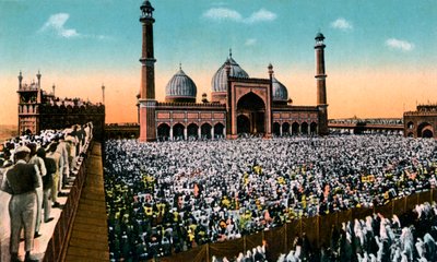 Piątkowe modlitwy, Jama Masjid, Delhi, Indie, początek XX wieku autorstwa Unbekannt