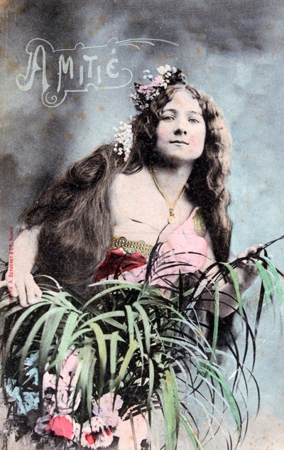 Przyjaźń, stara francuska pocztówka, ok. 1900 autorstwa Unbekannt