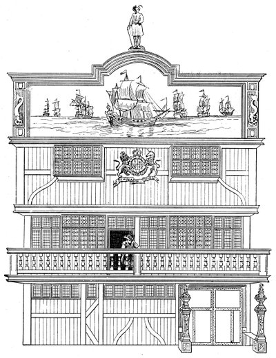Front starego East India House, Londyn, 1894 autorstwa Unbekannt