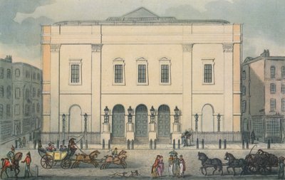 Widok z przodu na Theatre Royal, Drury Lane, Westminster, Londyn, 1812 autorstwa Unbekannt