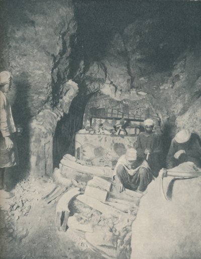 Komnata Pogrzebowa, w której egipskie mumie oczekiwały zmartwychwstania, ok. 1935 r. autorstwa Unbekannt