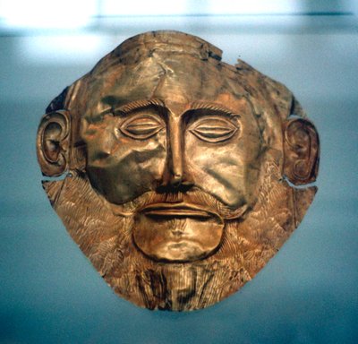 Maska pogrzebowa Agamemnona, legendarnego króla Myken, ok. 1600- ok. 1500 pne autorstwa Unbekannt