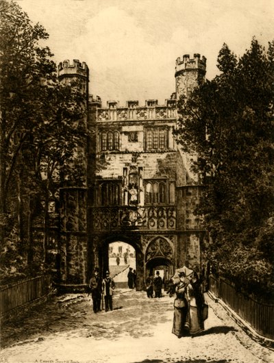 Brama Trinity College, Cambridge, 1898. autorstwa Unbekannt
