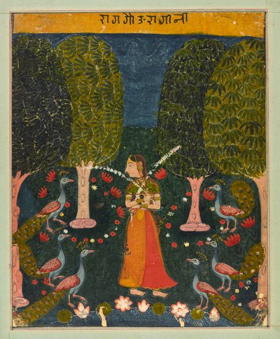 Gauri Ragini, folio z Ragamali, ca. 1625-1630. autorstwa Unbekannt