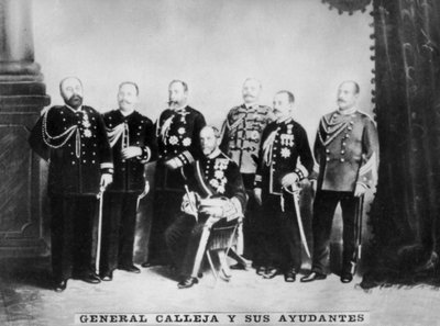 Generał Calleja i jego sztab, c1910 autorstwa Unbekannt