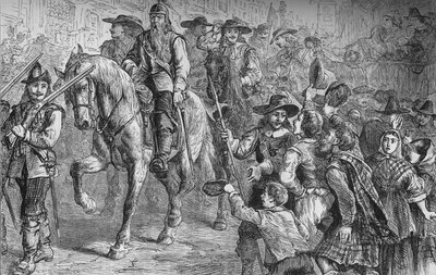 Generał Dalzell wkraczający do Edynburga, lipiec 1666, ok. 1880 r. autorstwa Unbekannt