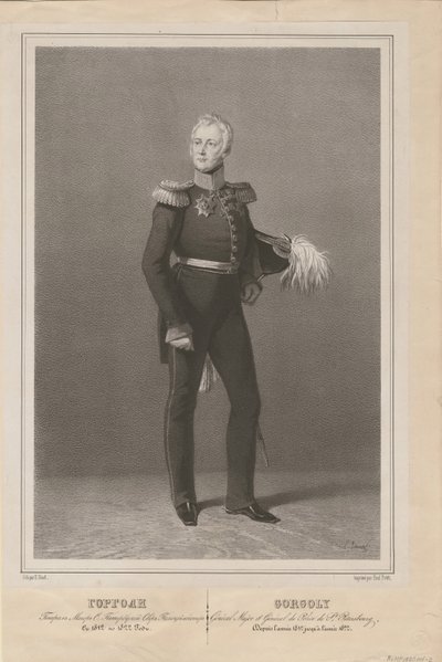 Generał Iwan Sawicz Gorgoli, szef policji w Petersburgu, 1822 r. autorstwa Unbekannt