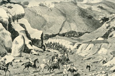 Generał Roberts... Zaatakowany przez ghilzais w przełęczy Shutargardan, 27 września 1879, 1901. autorstwa Unbekannt