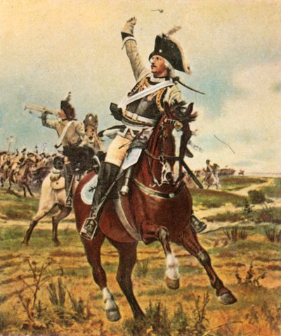 Generał Seydlitz daje sygnał do natarcia w Rossbach, 5 listopada 1757, 1936. autorstwa Unbekannt