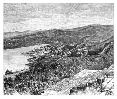 Widok ogólny Castries, wyspa St Lucia, ok. 1890 r. autorstwa Unbekannt