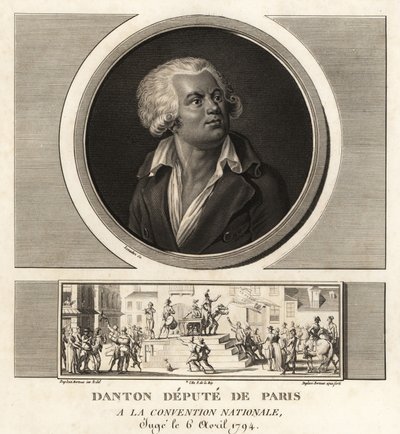 Georges Danton, deputowany paryski na konwencji narodowej, stracony 1794 autorstwa Unbekannt