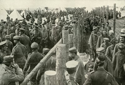 Więźniowie niemieccy wchodzący do klatek, 1919. autorstwa Unbekannt