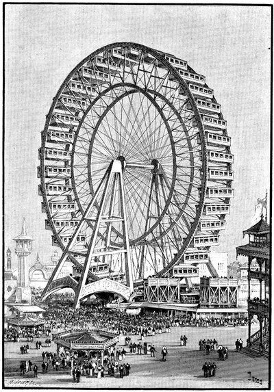 Olbrzymi diabelski młyn, wystawa międzynarodowa, Chicago, 1893 autorstwa Unbekannt