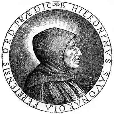 Girolamo Savonarola 1452-1498, włoski ksiądz dominikanin i przywódca Florencji, 1882 autorstwa Unbekannt