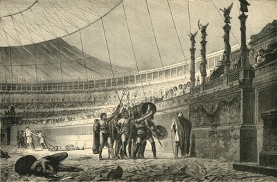 Gladiatorzy pozdrawiający cesarza przed przystąpieniem do walki, 1890. autorstwa Unbekannt