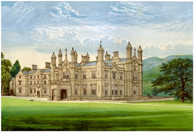 Glanusk Park, Brecknockshire, Walia, dom Baroneta Baileya, ok. 1880 r. autorstwa Unbekannt