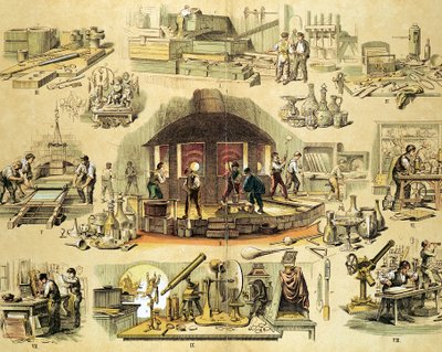 Produkcja szkła, c1870 autorstwa Unbekannt