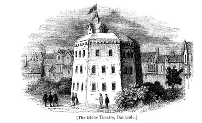 Globe Theatre, Bankside, Southwark, Londyn, jak wyglądał ok. 1598 r. autorstwa Unbekannt