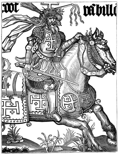 Godfrey z Bouillon, francuski krzyżowiec z XI w., XV w. autorstwa Unbekannt
