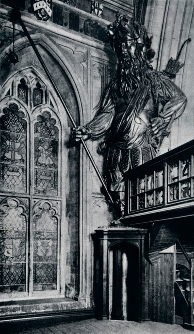 Gog Gogmagog, jeden z dwóch gigantów City spłonął w pożarze londyńskiego Guildhall, 1940 autorstwa Unbekannt