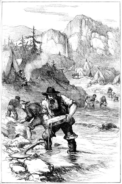 Pranie złota w Kalifornii, ok. 1840 ok. 1880 r. autorstwa Unbekannt