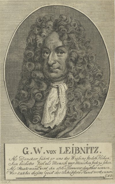 Gottfried Wilhelm Leibniz 1646-1716, około. 1710 autorstwa Unbekannt
