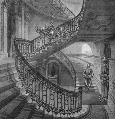 Wielkie schody w Carlton House, Westminster, Londyn, c1820 1878 autorstwa Unbekannt
