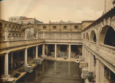 Wielka łaźnia, łaźnie rzymskie, łaźnia, Somerset, ok. 1925 r. autorstwa Unbekannt