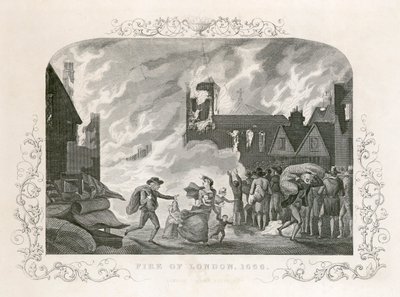 Wielki pożar Londynu, 1666 c19 wieku autorstwa Unbekannt