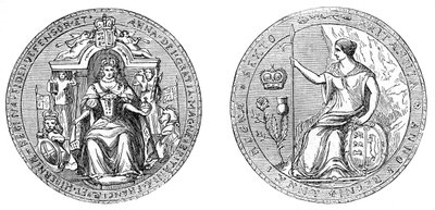Wielka Pieczęć Królowej Anny, po unii Anglii i Szkocji, 1707, XIX w. autorstwa Unbekannt