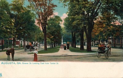 Greene Street, patrząc na wschód od Center Street, Augusta, Georgia, Ameryka, c1910 autorstwa Unbekannt