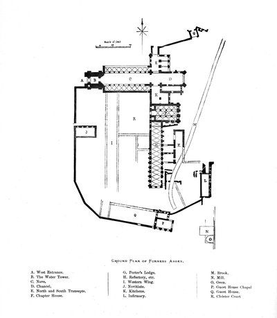 Plan terenu opactwa Furness, 1897 autorstwa Unbekannt