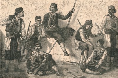 Grupa Czarnogórców, ok. 1879 r. autorstwa Unbekannt