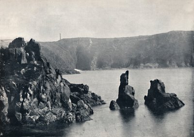 Guernsey - Zatoka Moulin Huet, ze skałami psa i lwa, 1895 autorstwa Unbekannt