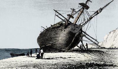 HMS Beagle wylądował, Rio Santa Cruz, Patagonia, Ameryka Południowa, 1834 1839 autorstwa Unbekannt